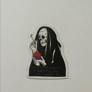 Black and White Grim Reaper Magnet